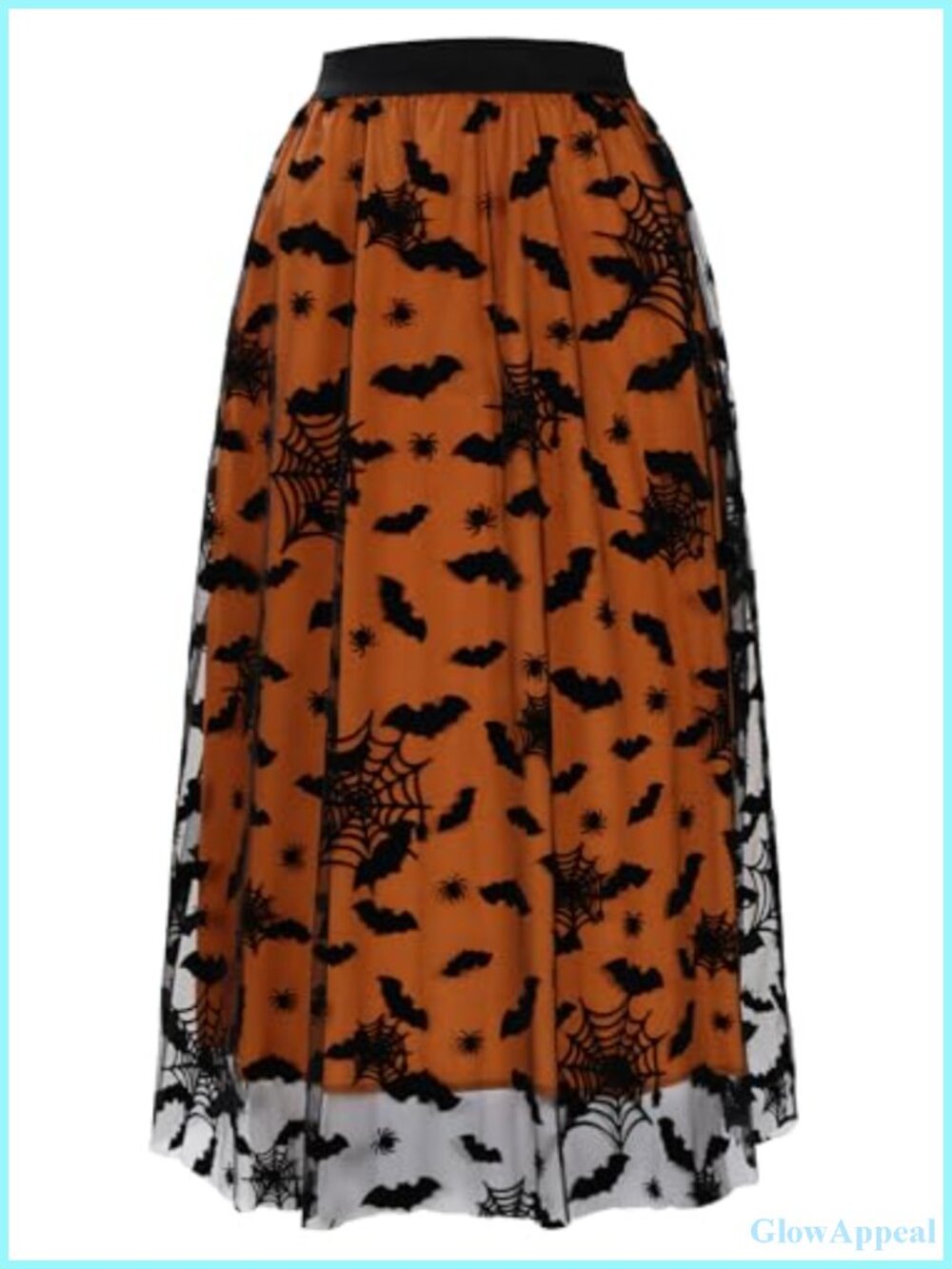 Halloween Tulle Skirt Elastic Waist Layered Mesh Midi A-Line Women